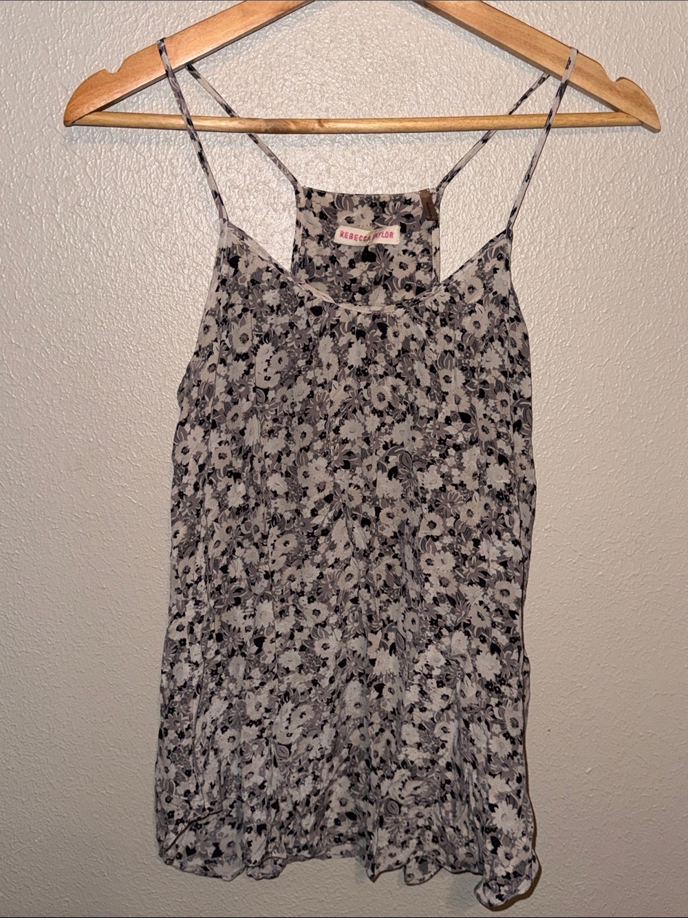 Rebecca Taylor Black & White Floral Camisole